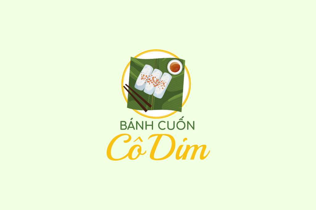 THIẾT KẾ LOGO ẨM THỰC BÁNH CUỐN CÔ DIM