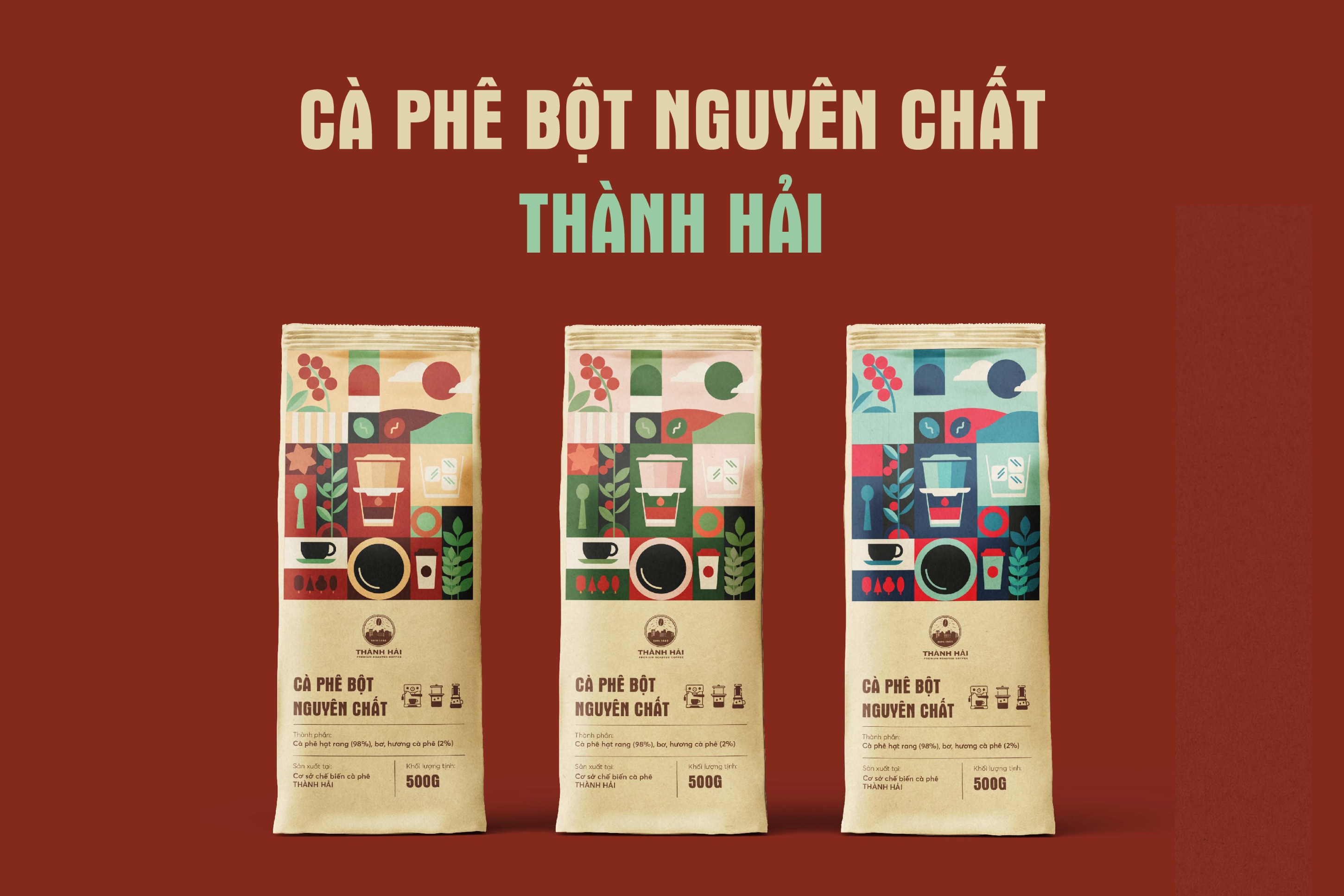 THIẾT KẾ BAO BÌ CÀ PHÊ THÀNH HẢI PREMIUM ROASTED COFFEE